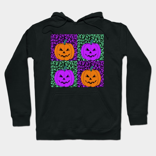 Scary Evil  Pumpkin Face Halloween Graphic Art Hoodie by ChasingTees